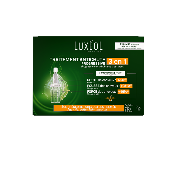 Luxéol Chute de cheveux progressive 3en1 (fioles) wellna.ch